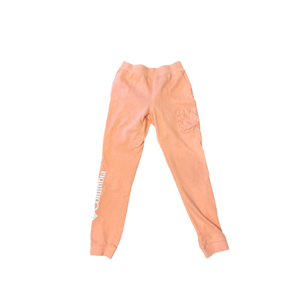 NWT Sz L Columbia Girls Joggers. Fleece Lined. Peach. Pockets. Logo.​
